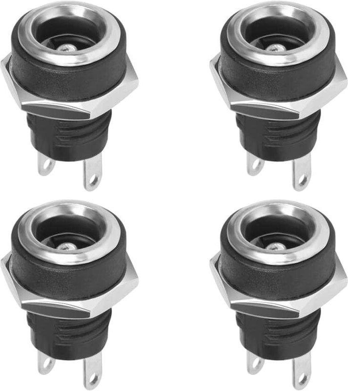 Bluedeer - 4 Stück dc Buchse 2 Pins 5.5 x 2.1mm Hohlstecker Buchse, dc Power Jack Buchse Steckverbinder (4)