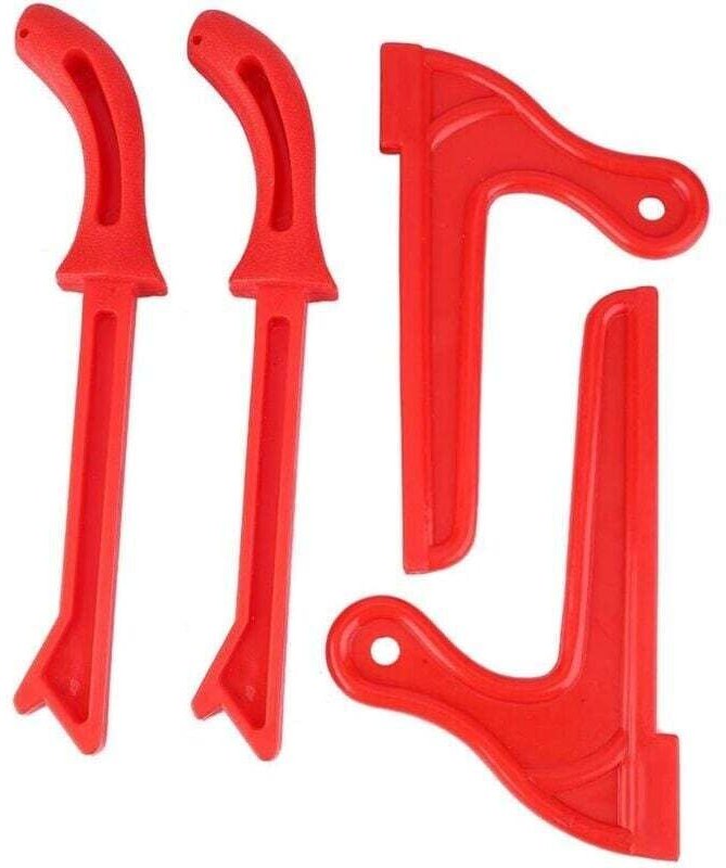 (Rot) 4-teiliges Sicherheits-Schiebestock-Set, Handschutz für Tischkreissägen, Bandsägen, Tisch-Holzbearbeitungswerkzeug...