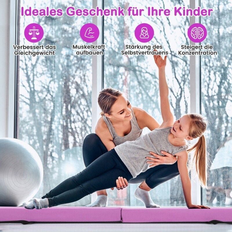 210 cm schwebebalken gymnastikbalken klappbar turnbalken rutschfest balance beam bis 73 kg lila