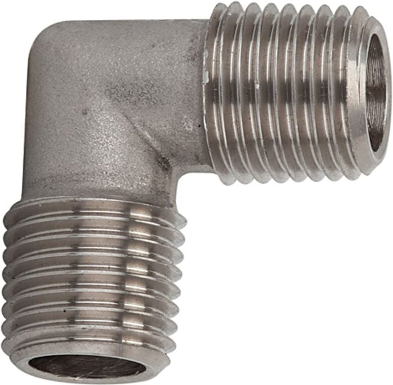 Winkelstück, außen/außen, r 3/8, Edelstahl 1.4404 - Riegler