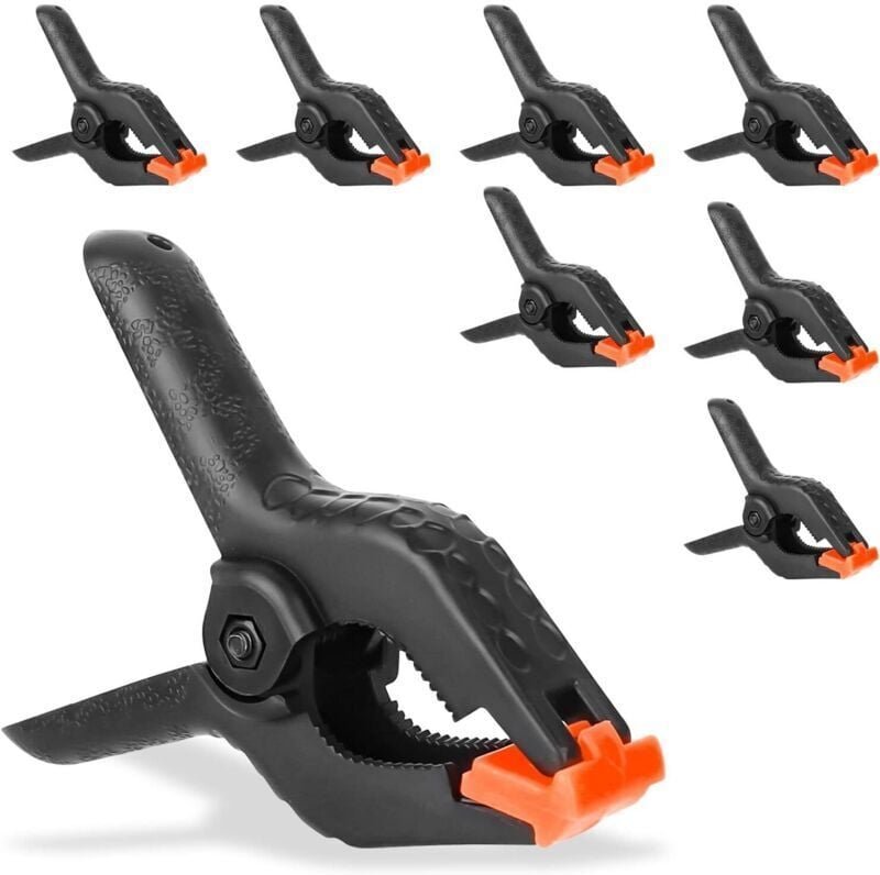 8er-Pack große, leistungsstarke Federklemmen mit aktiver Klaue, ideal für schwere Beanspruchung, Heimwerkerarbeiten, Fot...