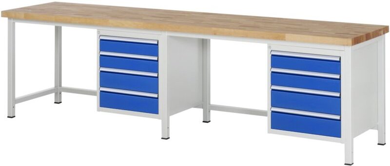 Werkbank höhenverstellbar 8162A1, B3000xT700xH840-1040mm, 8x Schublade-TA - RAU
