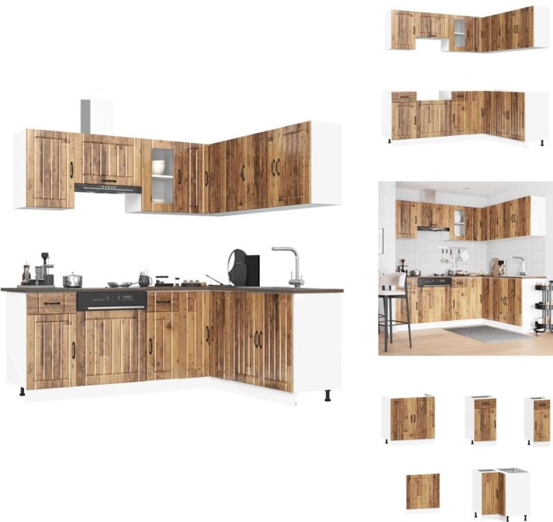 Vidaxl - 11-tlg. Küchenschrank-Set Kalmar Altholz-Optik Holzwerkstoff - Küchenschrank-Set - Küchenschrank-Sets - Küchenz...
