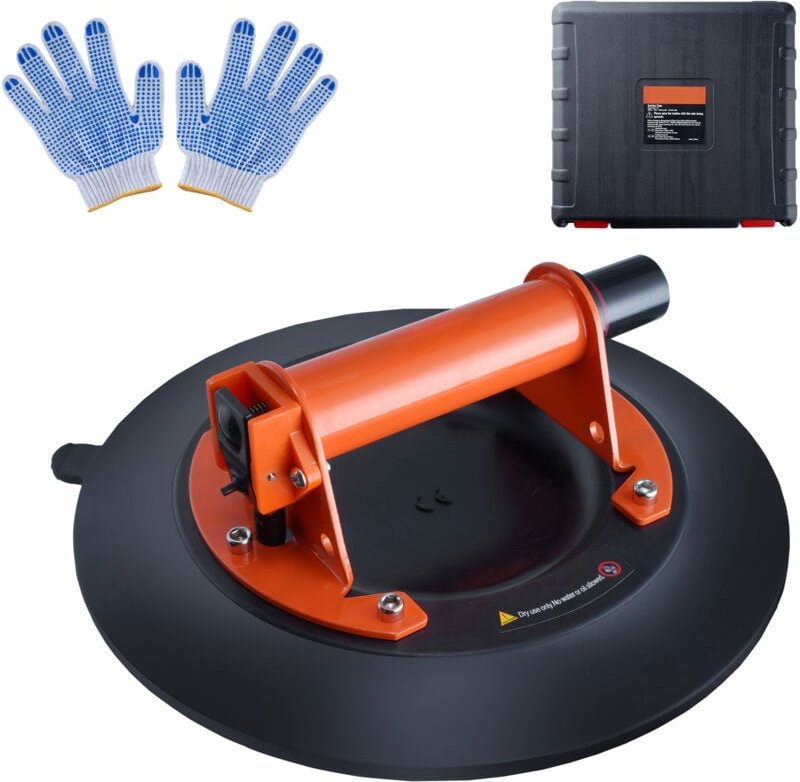 10' Glassaugnapf, 990 lbs Tragkraft, Stahlgriff und Tragebox, Hochleistungs-Vakuumheber für Glas, Granit, Fliesen, Metal...