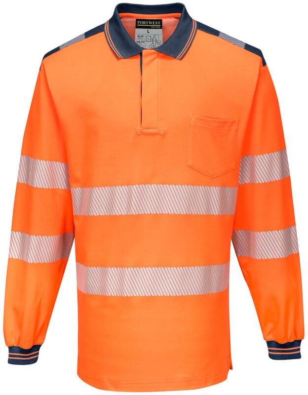 Thumbnail - Polo PW3 Hochsichtbarkeit ML Orange/Marine 5XL