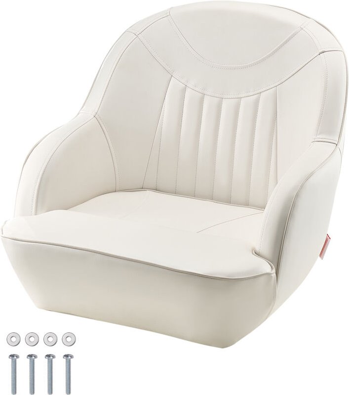 VEVOR Bootssitz Bootsstuhl mit niedriger Rückenlehne hochklappbarer Fischerbootsitz mit verdicktem Schwammkissen & PVC-L...
