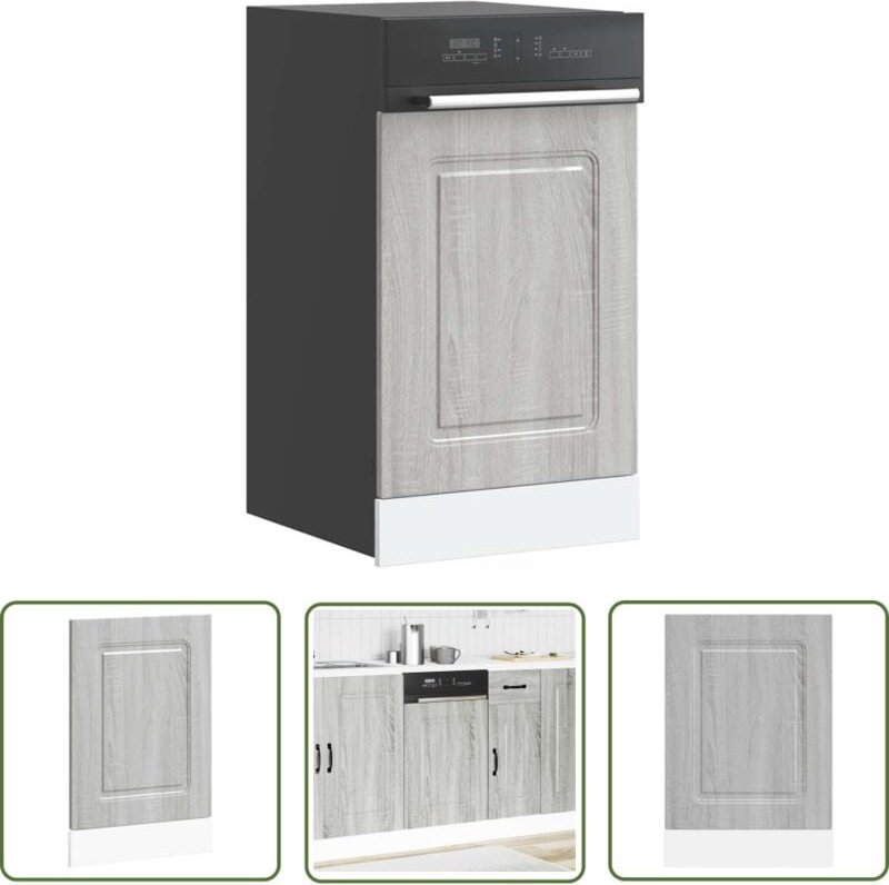 The Living Store - vidaXL Geschirrspülerblende Kalmar Grau Sonoma 45x1,5x67 cm