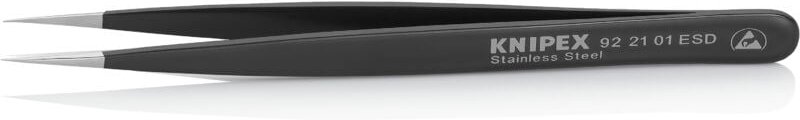 92 21 01 esd esd Pinzette 1 Stück Spitz, fein, extra dünn 128 mm - Knipex
