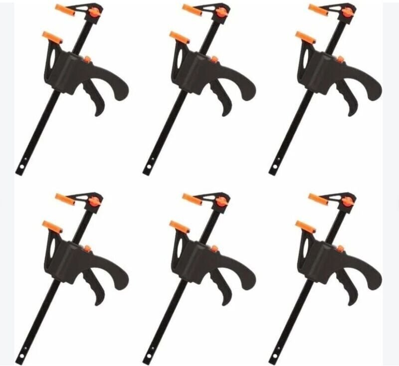 Ymyny Ausverkauf, 6-teilige F-Klemmen, schnelles und einfaches Festklemmen, Handwerkzeuge für Zimmerei, Holztür (4 Zoll)