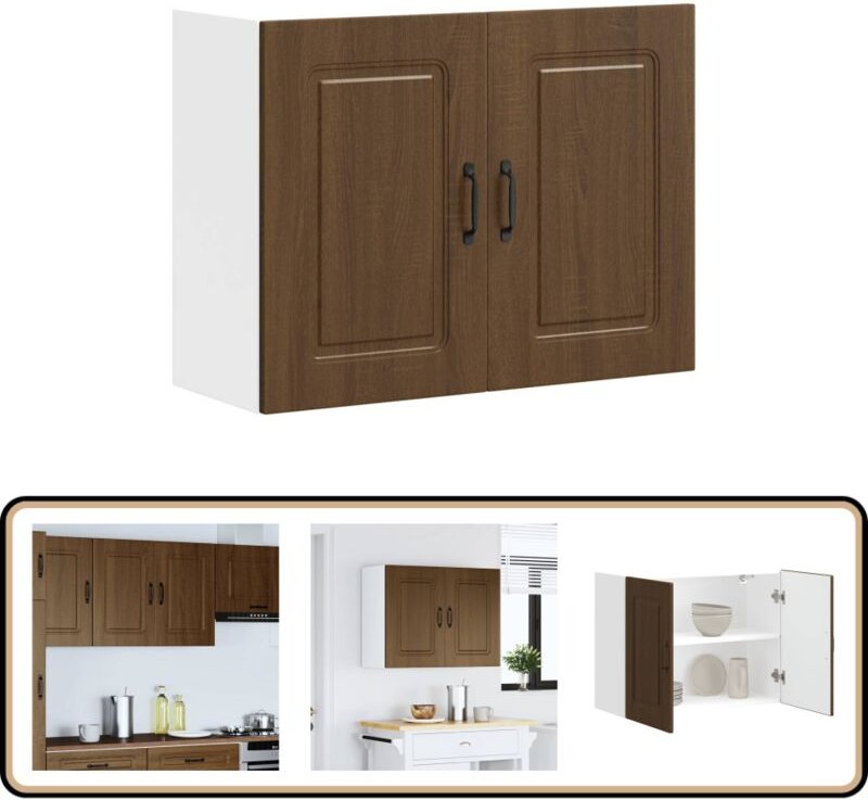 Küchen-Hängeschrank Kalmar Braun Eichen-Optik Holzwerkstoff - Vidaxl