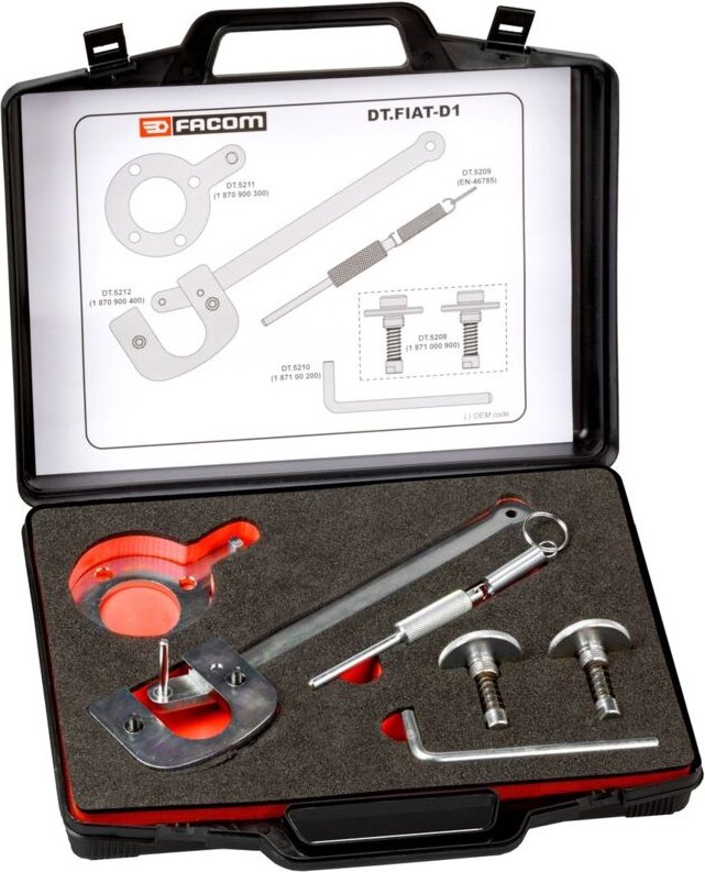 FACOM Motoreinstellwerkzeug für Dieselmotoren (mit Kette), Fiat, Alfa Romeo, Lancia, Ford, Opel, Suzuki, Satz im Kunstst...