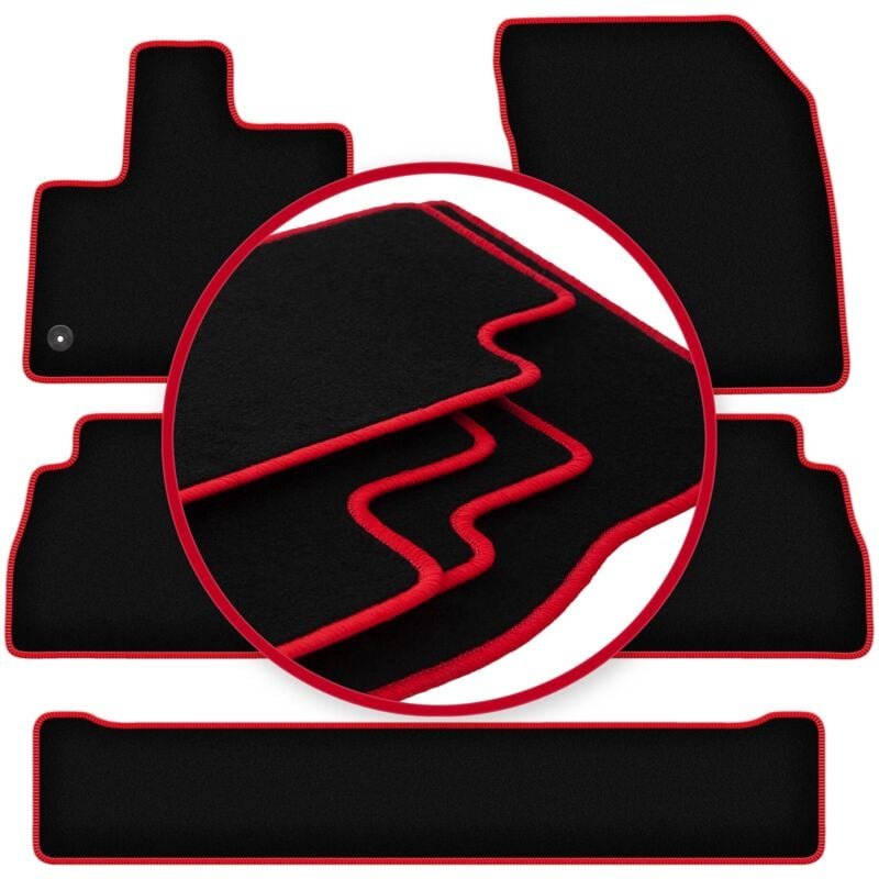 CARLUX-RED Auto-Fußmatten für: Opel Combo E Life 7-Sitzer (2018-)