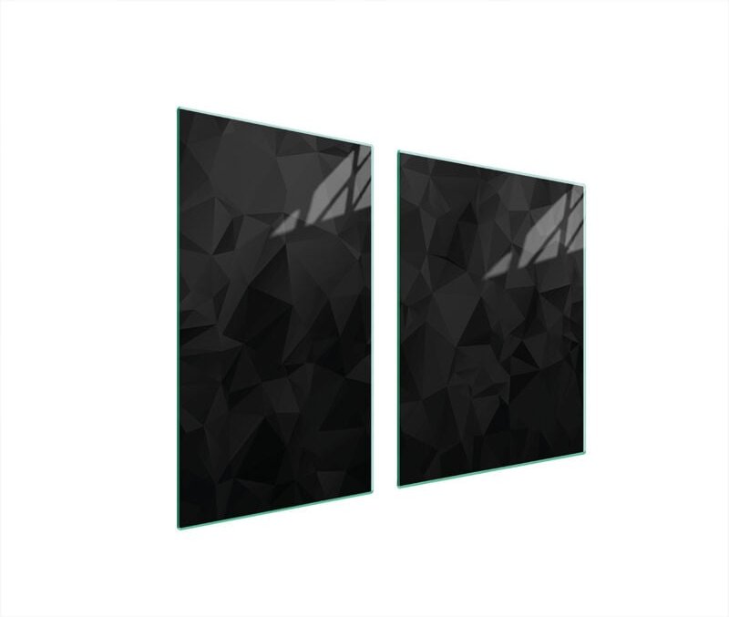 Glasplatte und Schneidebrett 100x52 schwarz