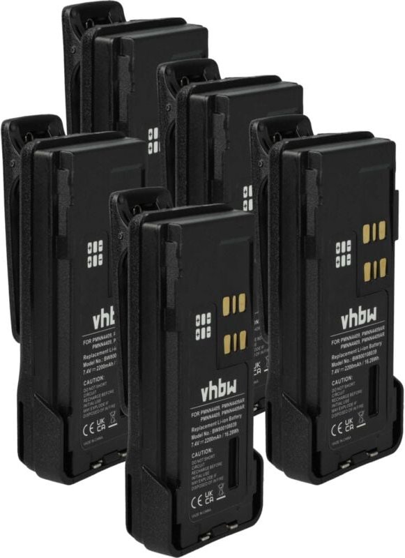 Thumbnail - 5x Akku kompatibel mit Motorola P8608, GP328D, P8668i, trbo, P8660 Funkgerät, Walkie Talkie (2200 mAh, 7,4 v, Li-Ion) + ...