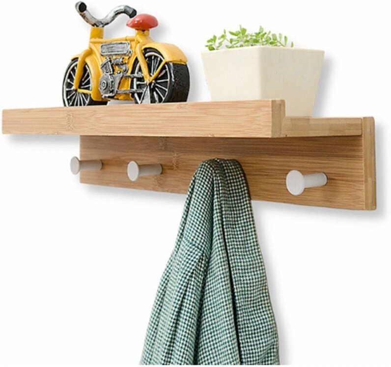 Wandgarderobe mit schwebendem Regal, Schlüsselhaken an der Wand, Post-Organizer für Eingangsbereich, Küche, Bad, Wohnzim...