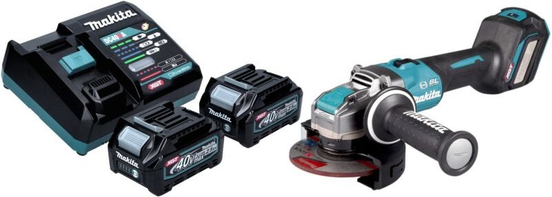 Makita GA 041 GD201 Akku Winkelschleifer 40 V max. 125 mm X-LOCK Brushless + 2x Akku 2,5 Ah + Ladegerät