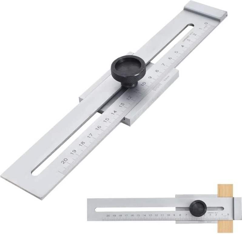 Sollbry - Anreißlehre, 200 mm Messbereich, Edelstahl-Markierungslehre, Tischlerlehre, Präzisions-Markierungslehre, Messw...