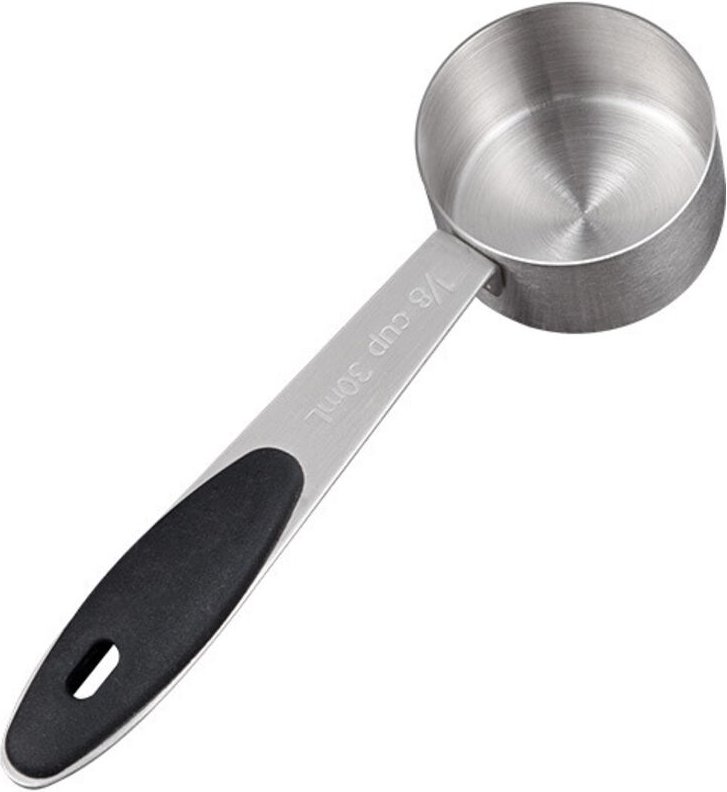 Sollbry Set mit 2 Kaffee-Messlöffeln 30 ml, 1/8 Tasse Teelöffel, 30 ml Edelstahl-Kaffeelöffel mit schwarzem Silikongriff...