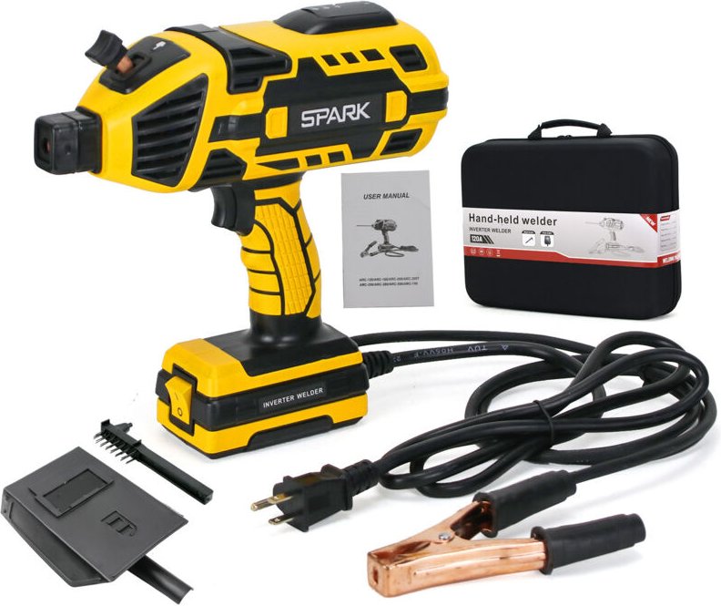 Tragbares Schweißgerät, 110 V, 120 Ampere, Lichtbogenschweißgerät mit Schweißhelm und Handschuhen, IGBT-Wechselrichter, ...