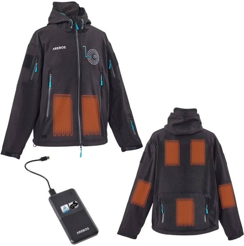 Arebos - Akku Winterjacke Sportjacke Outdoor Jacke beheizbar Thermojacke Unisex m
