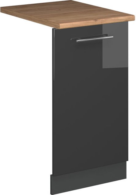 Vicco - Geschirrspülblende Fame-Line, Anthrazit Hochglanz, 45 cm , ap Eiche