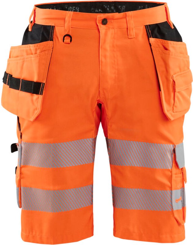 Thumbnail - Hochsichtbarer, dehnbarer Arbeitsshort Artisan 1586 – Neonorange L – FR(46) – SE(C52) – Normen