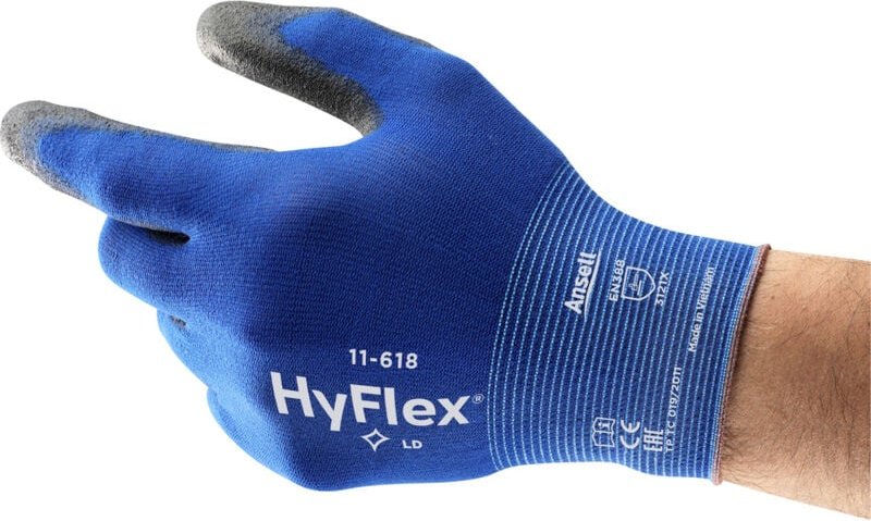 HyFlex 11618R100-1P Polyurethan Arbeitshandschuh Größe (Handschuhe): 10 en 21420:2020 1 Pa - Ansell