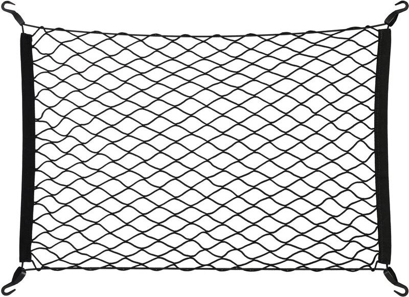 Gepäcknetz, 80x62 cm, Spannnetz fürs Auto, elastisch, Kofferraumnetz zur Ladungssicherung, universal, schwarz - Relaxday...