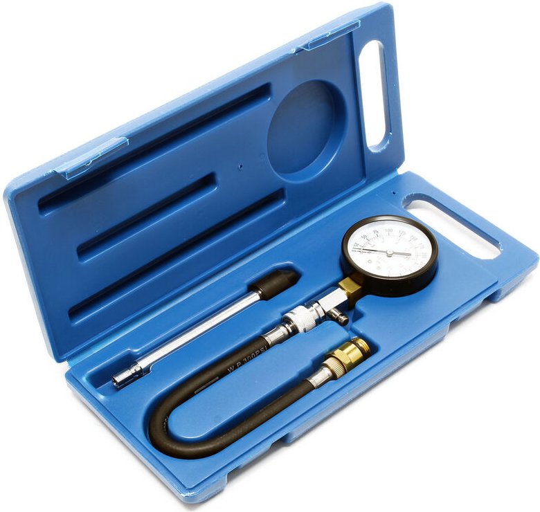 Wiltec - Kompressionsmessgerät 0-20 bar für Benzinmotoren 3-teiliges Set im Koffer für pkw lkw Kompressionsmessgerät Kom...