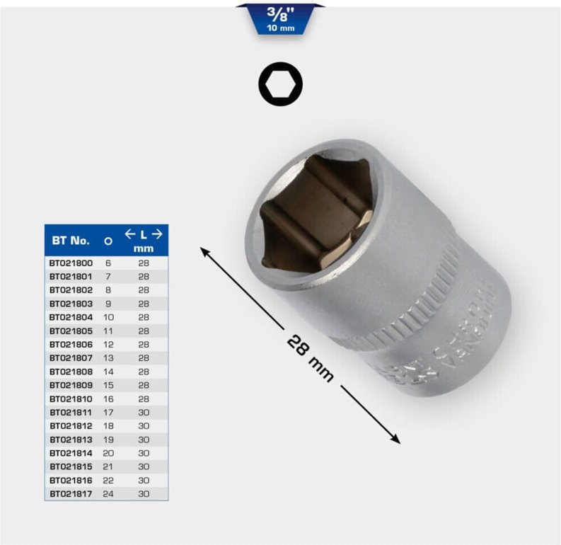 Thumbnail - Brilliant Tools - 3/8' Sechskant-Stecknuss, 11 mm