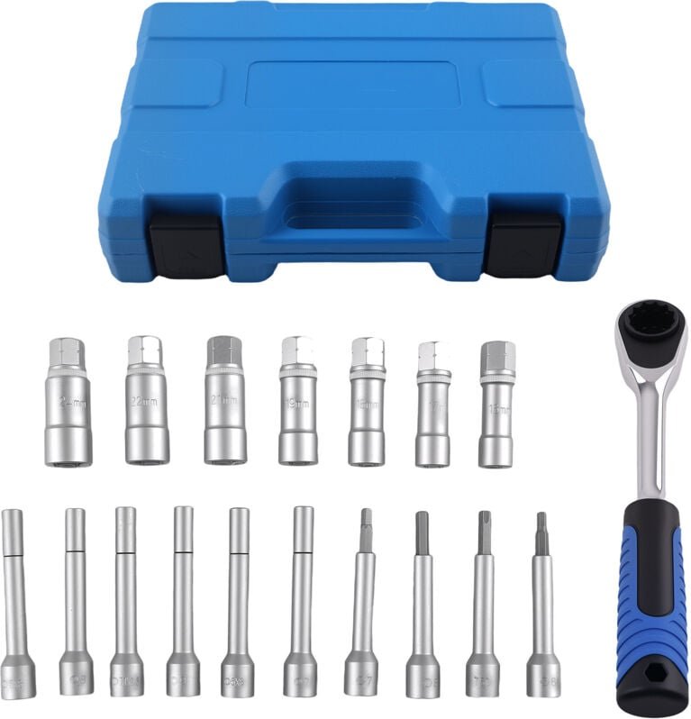 Thumbnail - Stoßdämpfer Federbein Domlager Werkzeug Satz Wechsel Steckschlüssel 1/2" 12,5 mm