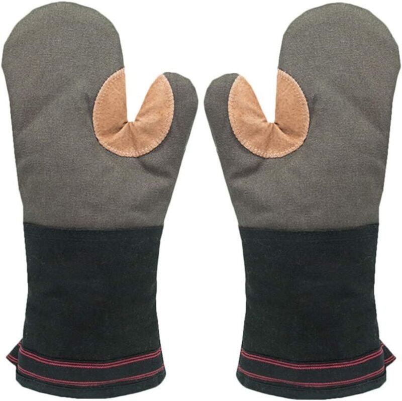 Thumbnail - Linghhang - Ofenhandschuhe, Doppelter Ofenhandschuh, Leder-Grillhandschuhe, universelle hitzebeständige Küchenhandschuhe...