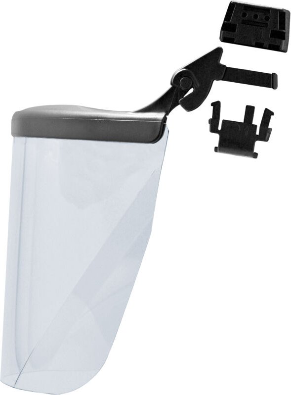 Bildschirmhalter mit Polycarbonatsichtschutz und Visier, 20 cm, passend für EVO-Helme ohne Badge-Halter