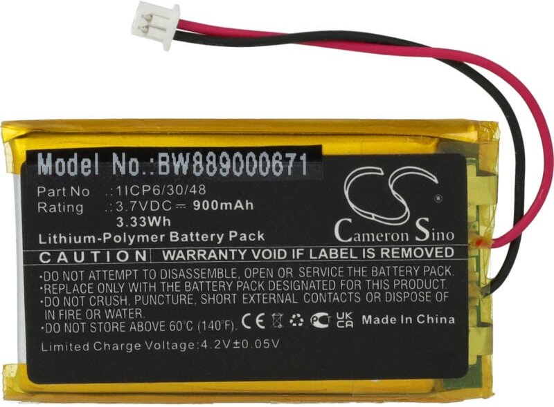 Vhbw - Akku kompatibel mit Sanitas sby 98 Babyphone Babytalker (900mAh, 3,7V, Li-Polymer)