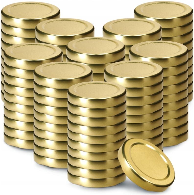 Schraubdeckel fi53 mm, für Einmachgläser, 100 Stück, Gold - Kadax