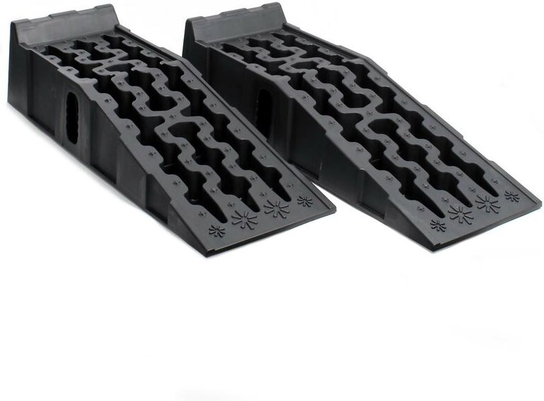 Wiltec - Auffahrrampen rutschfest 2 Stück aus Kunststoff bis 6 t Autorampe Pkw Auto Kfz Rampe