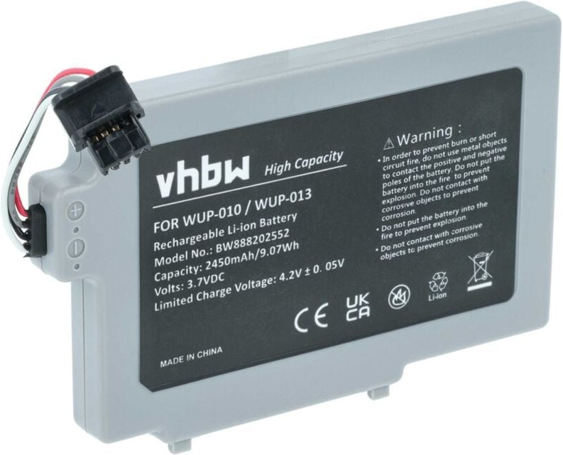 Vhbw - Akku kompatibel mit Nintendo WUP-010 Gamepad Controller (2450mAh, 3,7V, Li-Ion)