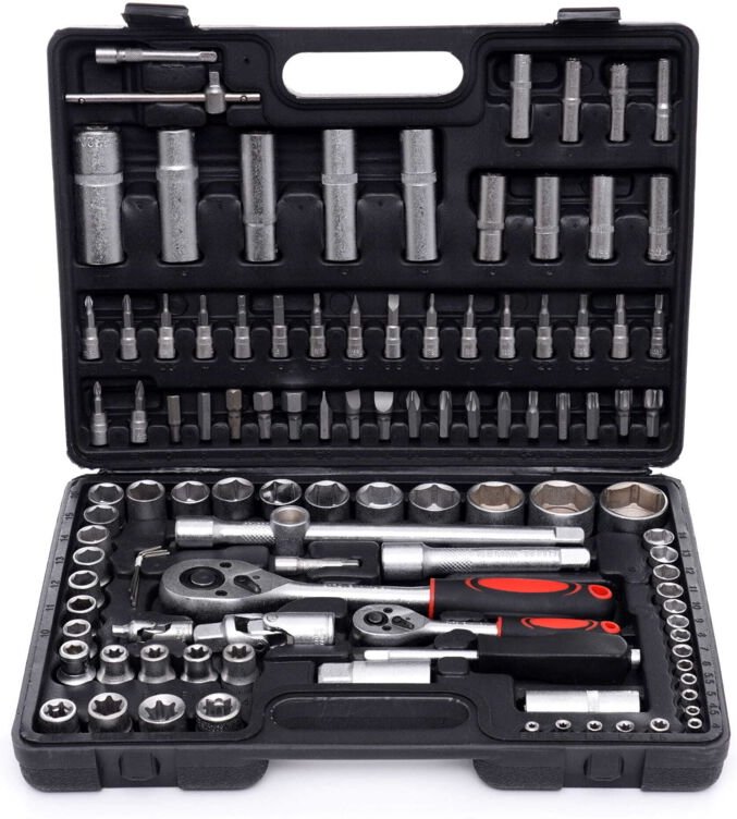 Steckschlüsselsatz mit Ratschen EC303 108-tlg. Koffer