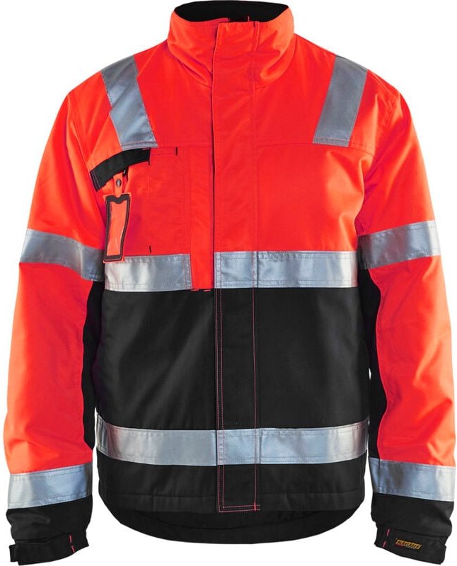 Thumbnail - Arbeitsjacke Winter Hochsichtbarkeit 4862 - Neonrot/Schwarz M