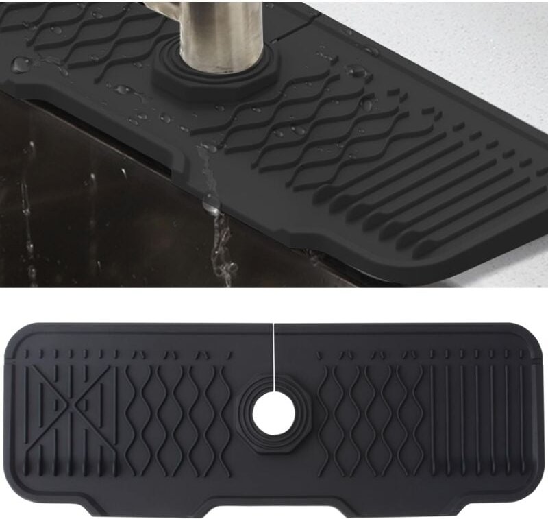 Thumbnail - Wasserhahnmatte aus Silikon, Spritzschutz für Spülbecken, Abtropfschale für Wasserhahngriffe, Spülbeckenmatte für Küchen...