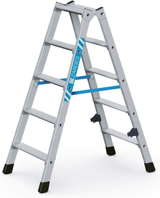 Thumbnail - Nova b Stufen Stehleiter, beidseitig begehbar Zarges 42465 Arbeitshöhe: ca. 2,55