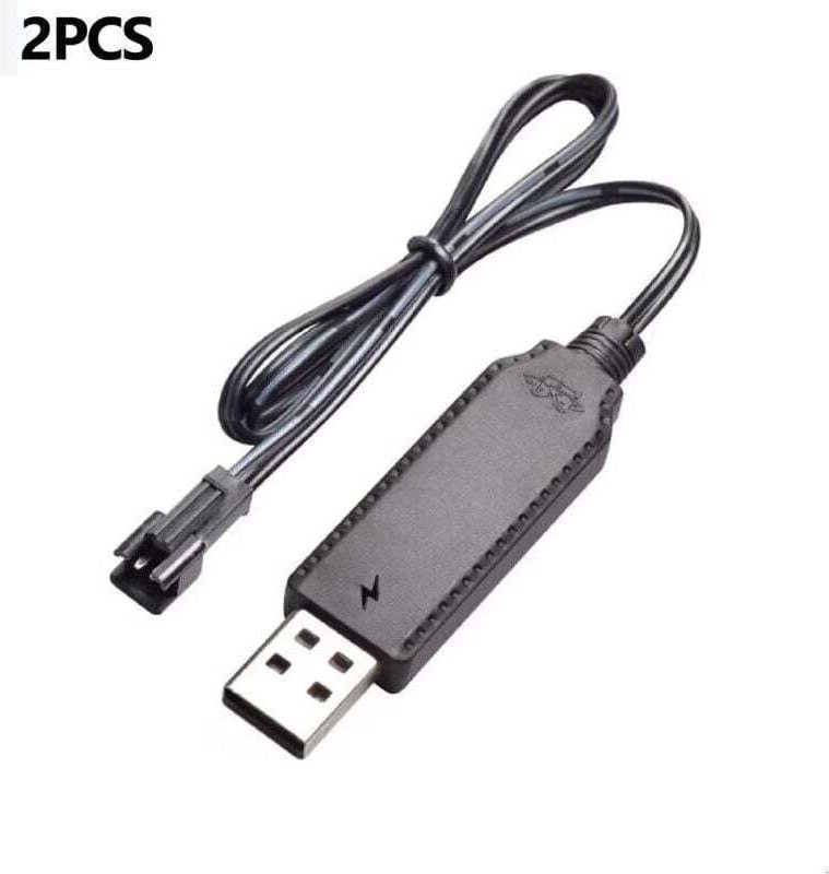 Confezione da 2 cavi di ricarica usb da 3,6 v e 3,7 v per batterie ricaricabili LiPo a 2 pin sm, utilizzate su giocattol...