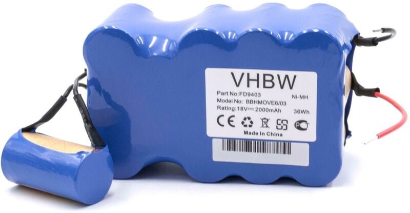 vhbw 1x Akku kompatibel mit Bosch BBHMove4, BBHMove6, BBHMove6/03 Staubsauger (2000 mAh, 18 V, NiMH) - Ersatz für FD9403...
