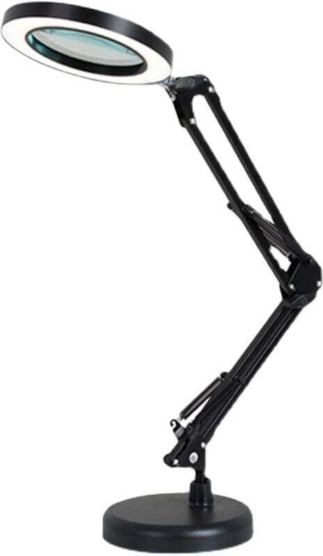 5-fache LED-Lupenlampe, verstellbare Schreibtisch-Lupenlampe mit drehbarem Arm, Glaslinse, für Wartung, Basteln, Lesen, ...