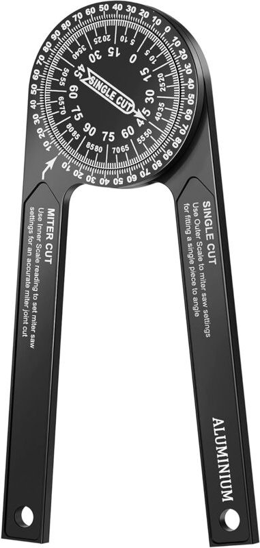 Thumbnail - Winkelmesser, Gehrungssäge, Lineal, 7 Zoll, Aluminium, Winkelmessung, Winkelmesser, Finder, Winkelmesser, Schreiner, Win...