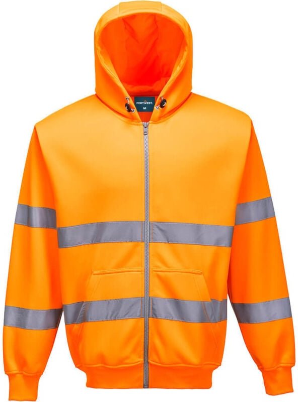Hoody mit Reißverschluss HiVis Orange L