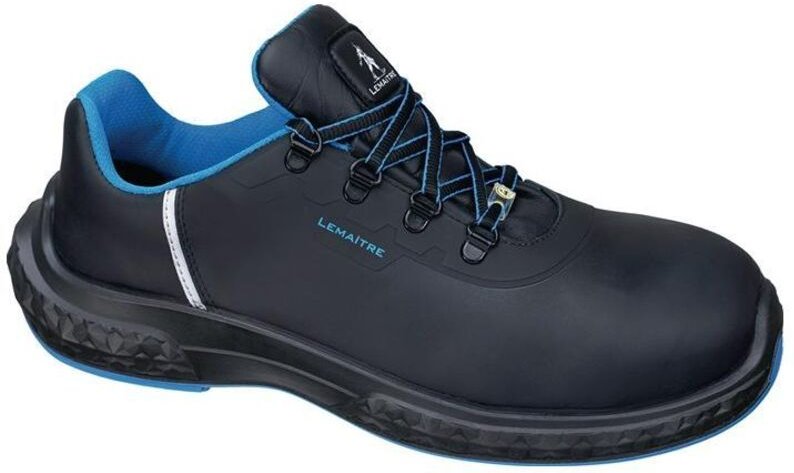 Thumbnail - Lemaitre - Sicherheitshalbschuh Anton low Größe 44 w. weit schwarz/blau S3 esd src en iso 20345 Leder