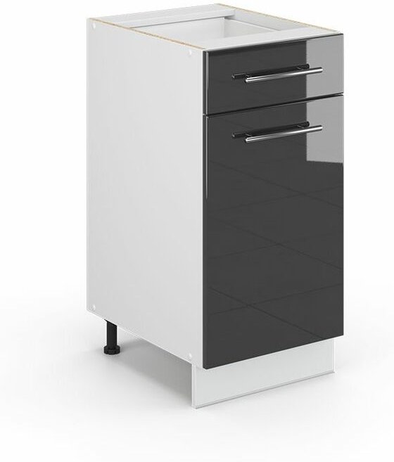 Vicco - Küchenschränke Fame-Line, Anthrazit Hochglanz, 40 cm ohne Arbeitsplatte