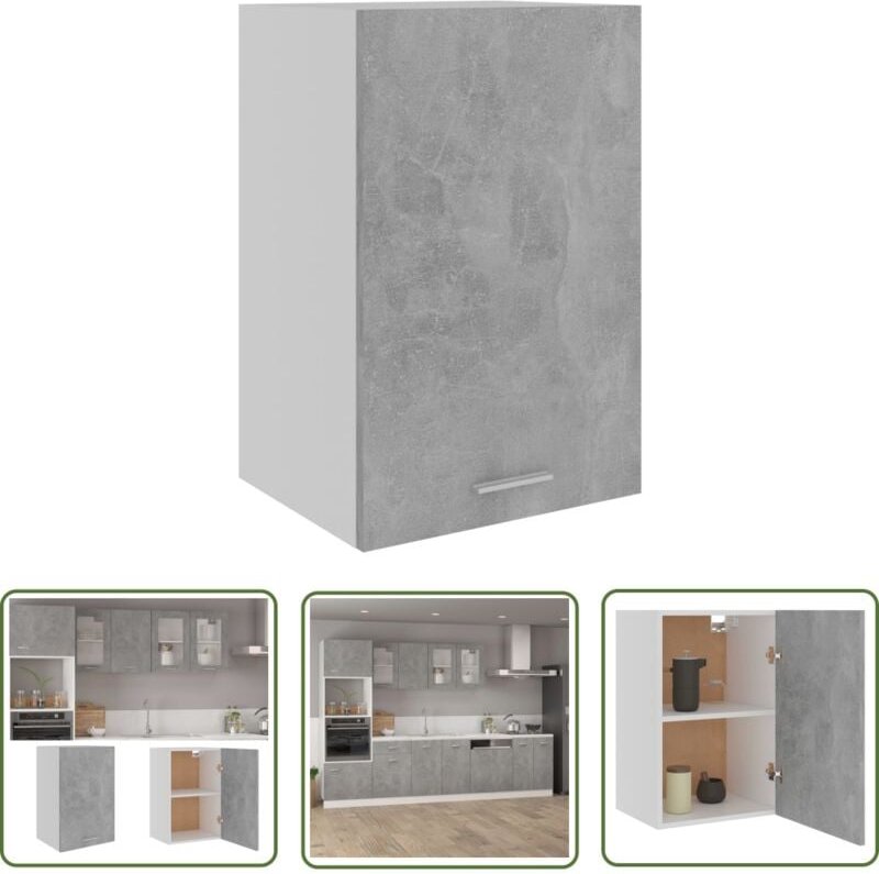 Devenirriche - The Living Store Hängeschrank Betongrau 39,5x31x60 cm Holzwerkstoff - Küchenschränke - Hängeschrank - Bet...