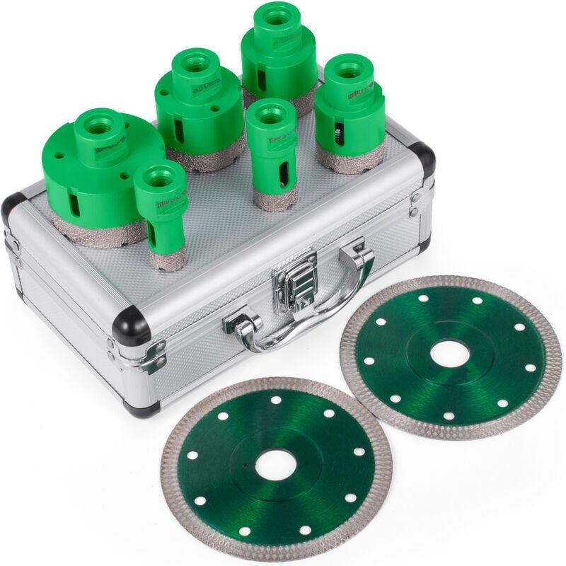 CHOYCLIT Husuper Diamant-Lochsäge, 6-teiliges zylindrisches Diamantbohrer-Set in Premiumqualität, mit 2 Klingen, leichte...
